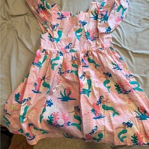 Mini Boden Pink Dress with Mermaid and Sea Life Print